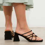 MIM Sandalia de tacón Nats Negro