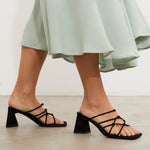 MIM Sandalia de tacón Nats Negro