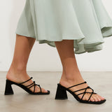 MIM Sandalia de tacón Nats Negro