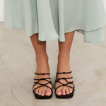 MIM Sandalia de tacón Nats Negro