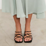 MIM Sandalia de tacón Nats Negro