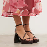 MIM Sandalia de tacón Nelly Burdeos