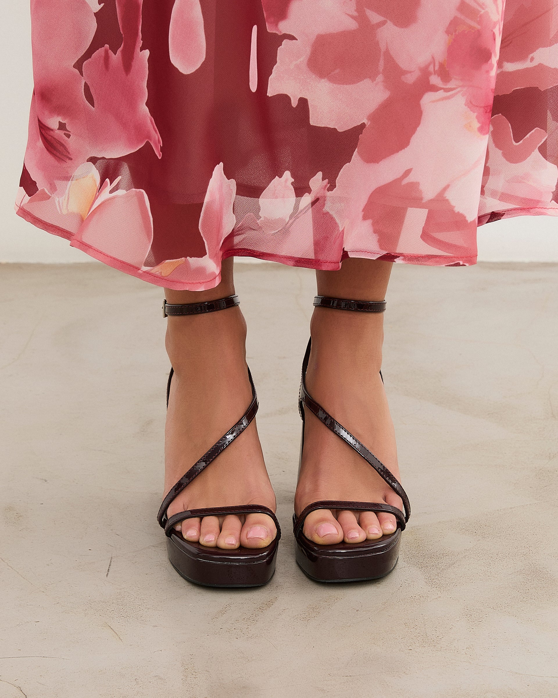 MIM Sandalia de tacón Nelly Burdeos