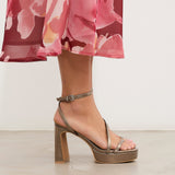 MIM Sandalia de tacón Nelly Metalizado