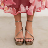 MIM Sandalia de tacón Nelly Metalizado