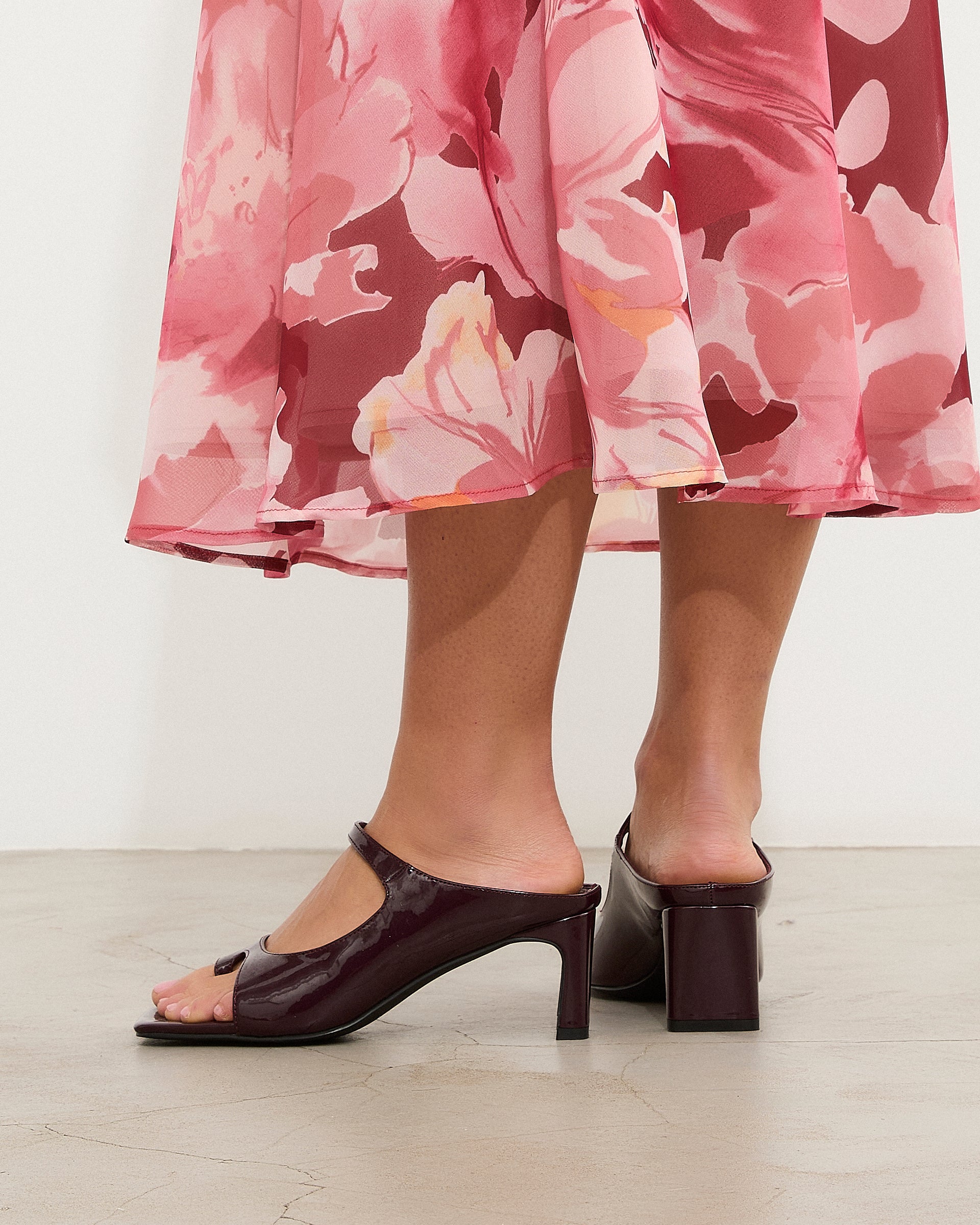 MIM Sandalia de tacón Ness Burdeos