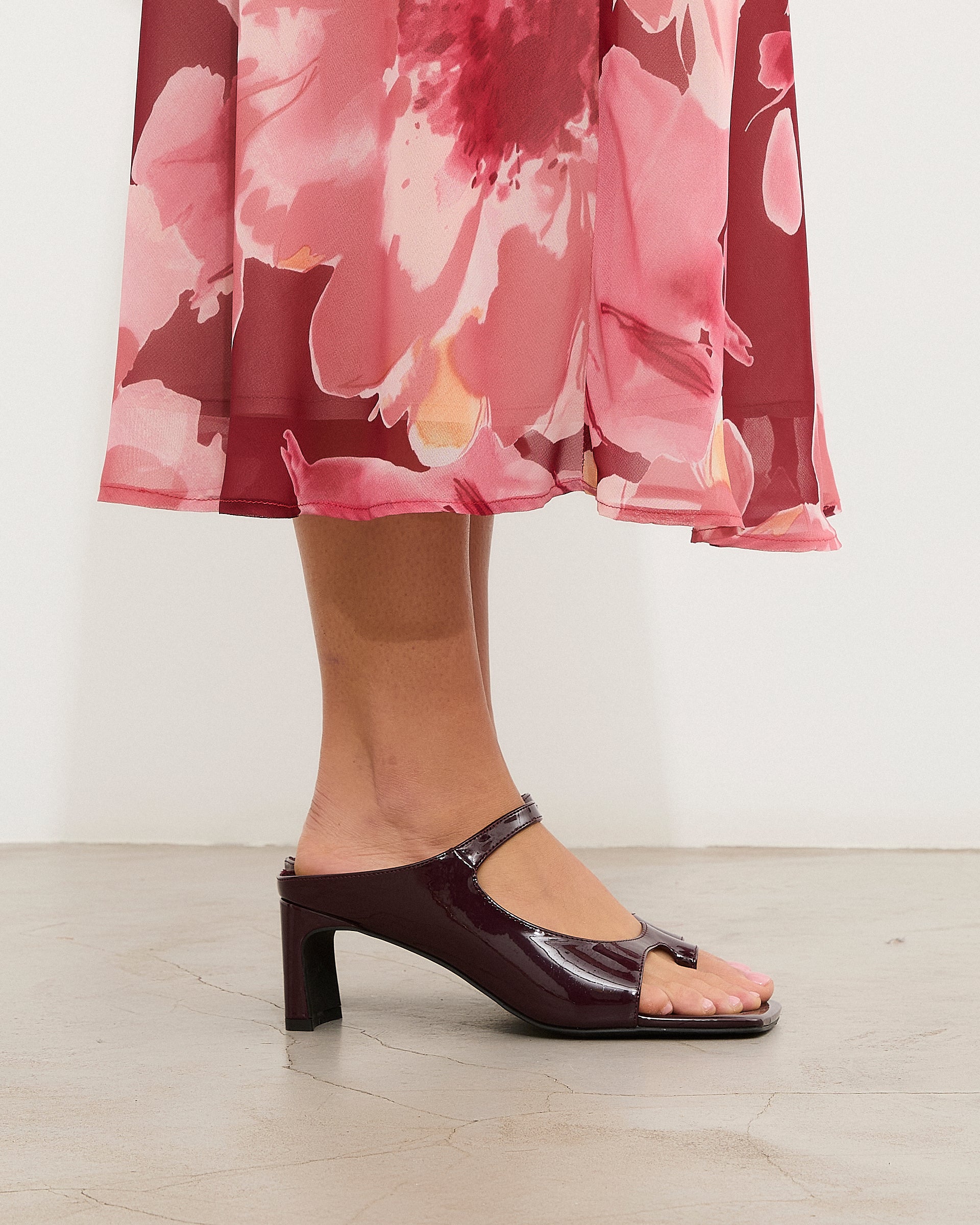 MIM Sandalia de tacón Ness Burdeos