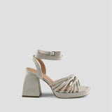 MIM Sandalia de tacón NET ECRU