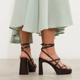 MIM Sandalia de tacón Nori Burdeos