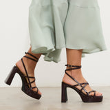 MIM Sandalia de tacón Nori Burdeos