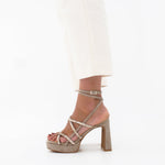 MIM Sandalia de tacón NORI TOPO