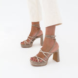 MIM Sandalia de tacón NORI TOPO