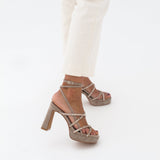 MIM Sandalia de tacón NORI TOPO