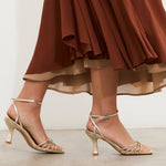 MIM Sandalia de tacón Pao Dorado