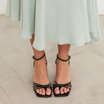 MIM Sandalia de tacón Pao Negro