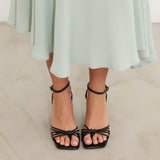 MIM Sandalia de tacón Pao Negro