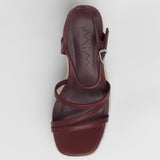 MIM Sandalia de tacón Riva Burdeos