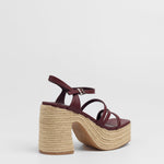 MIM Sandalia de tacón Riva Burdeos