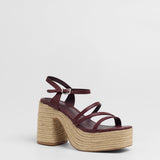 MIM Sandalia de tacón Riva Burdeos