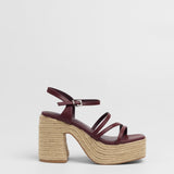 MIM Sandalia de tacón Riva Burdeos