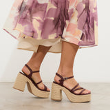 MIM Sandalia de tacón Riva Burdeos