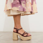 MIM Sandalia de tacón Riva Burdeos