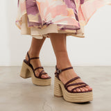 MIM Sandalia de tacón Riva Burdeos