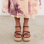 MIM Sandalia de tacón Riva Burdeos