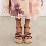 MIM Sandalia de tacón Riva Burdeos