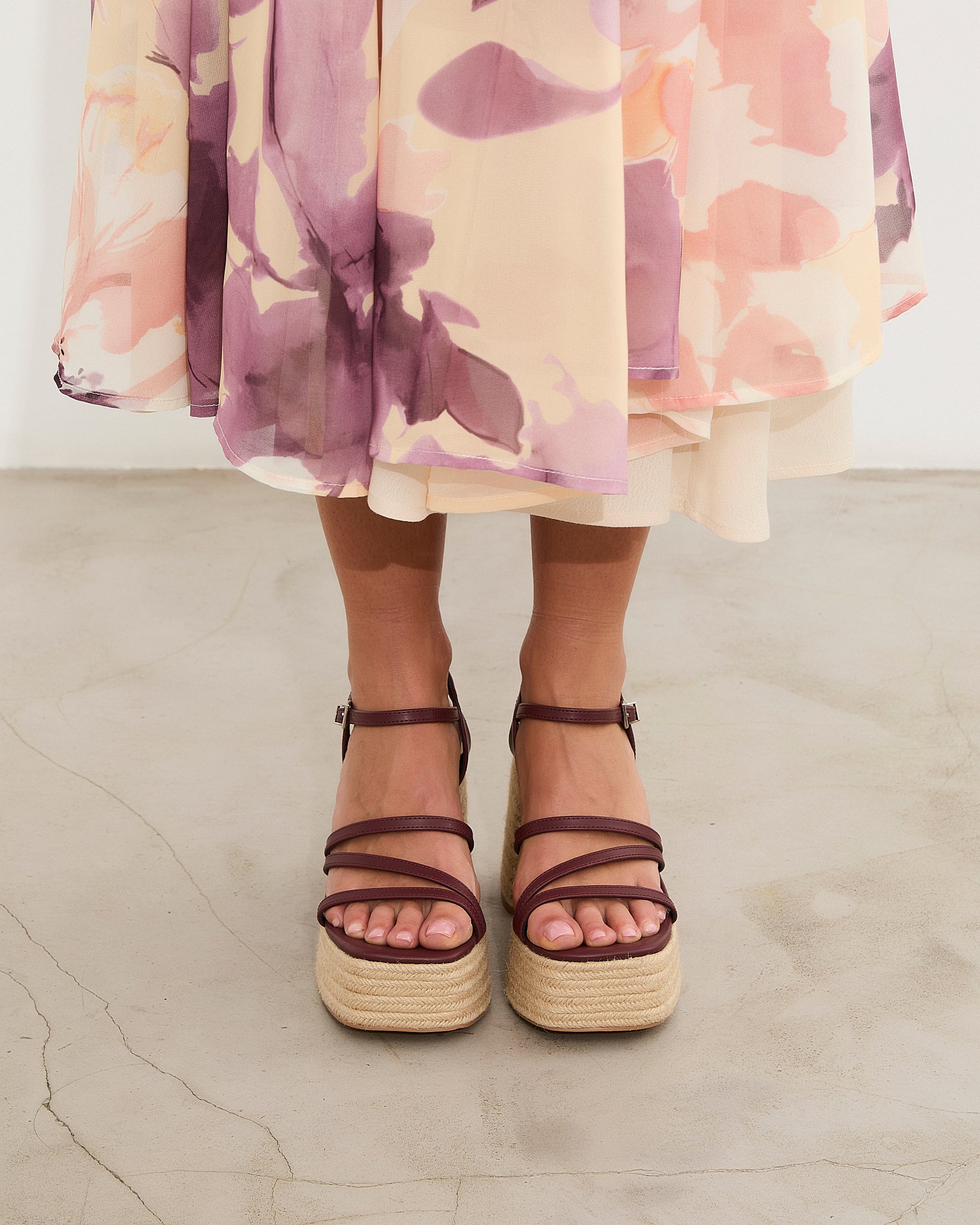 MIM Sandalia de tacón Riva Burdeos