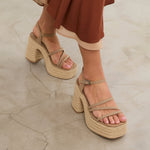 MIM Sandalia de tacón Riva Ecru