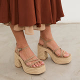 MIM Sandalia de tacón Riva Ecru