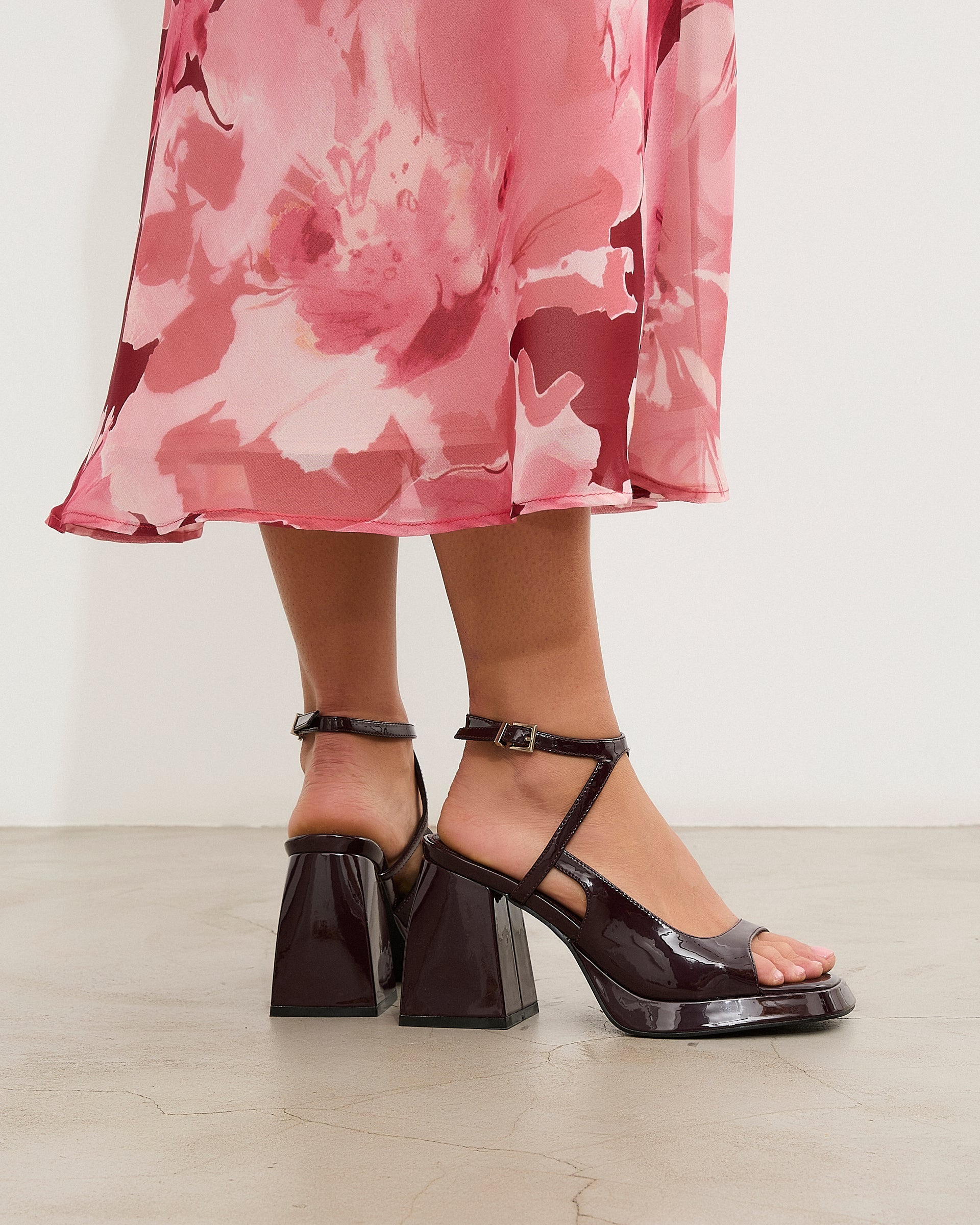 MIM Sandalia de tacón Sunne Burdeos