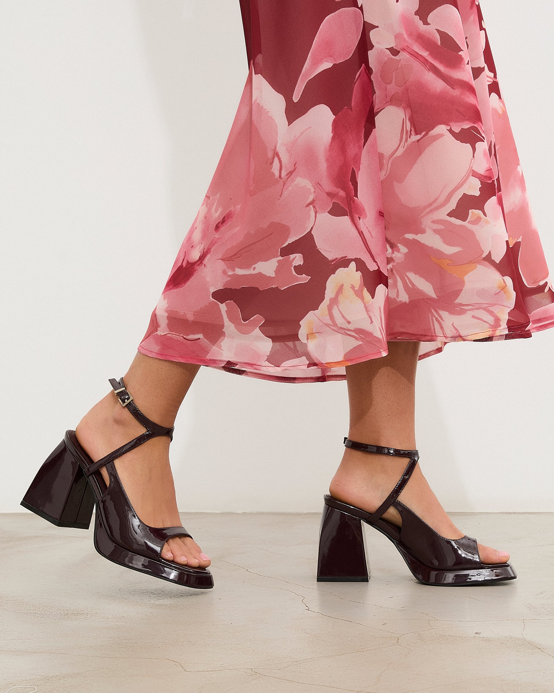 MIM Sandalia de tacón Sunne Burdeos