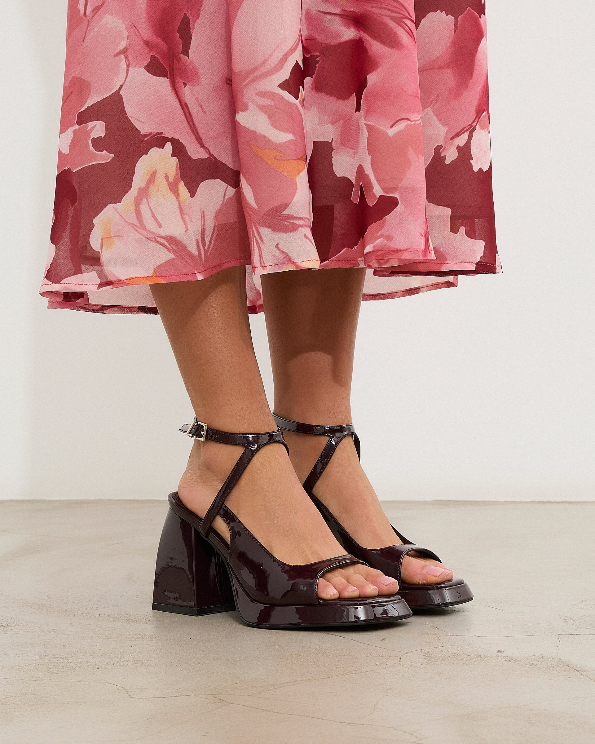 MIM Sandalia de tacón Sunne Burdeos