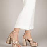 MIM Sandalia de tacón ZAC DORADO