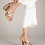 MIM Sandalia de tacón ZAC DORADO