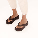 MIM Sandalia plana Brust Burdeos