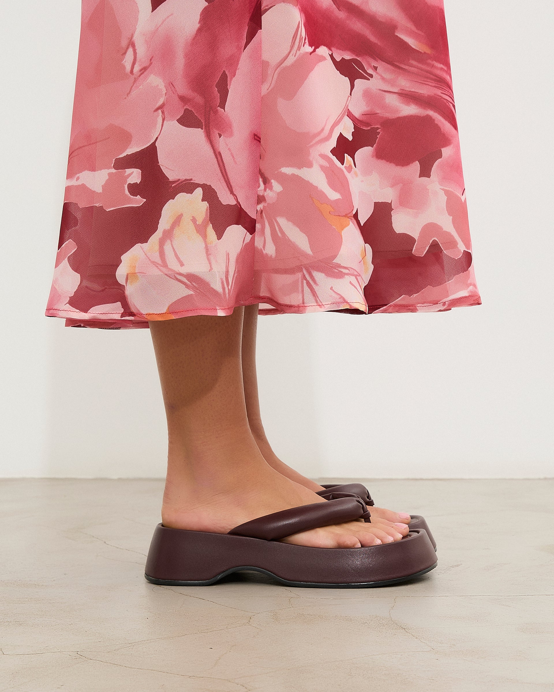 MIM Sandalia plana Brust Burdeos