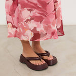 MIM Sandalia plana Brust Burdeos