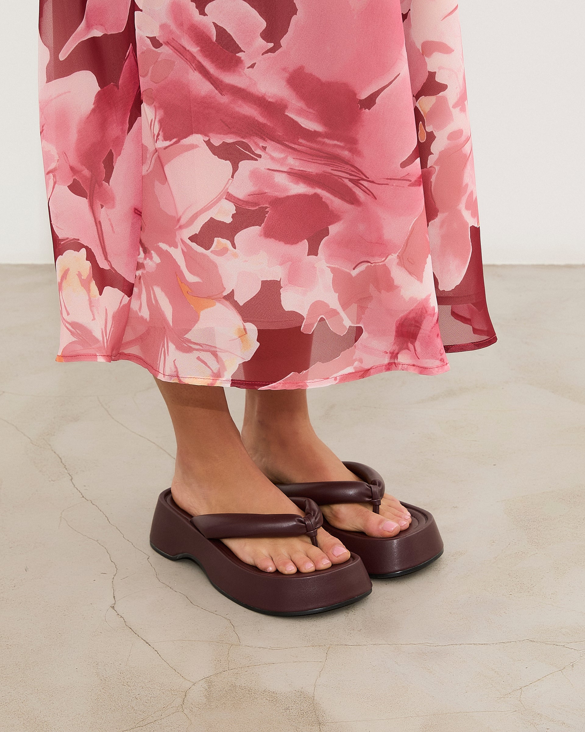 MIM Sandalia plana Brust Burdeos