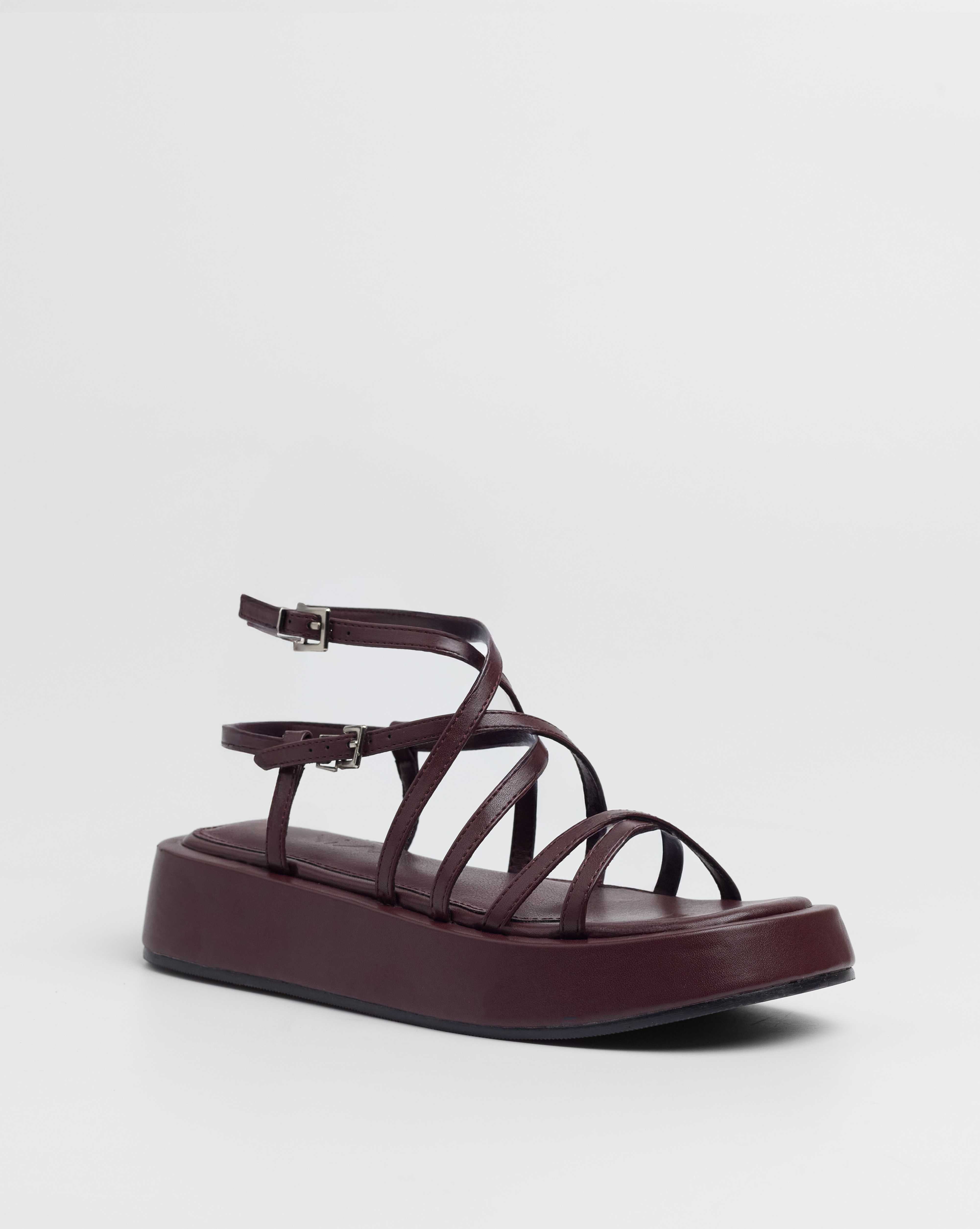 MIM Sandalia plana Formentor  Neat Burdeos