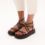 MIM Sandalia plana Formentor  Neat Burdeos