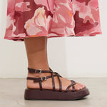 MIM Sandalia plana Formentor  Neat Burdeos