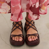 MIM Sandalia plana Formentor  Neat Burdeos