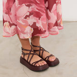 MIM Sandalia plana Formentor  Neat Burdeos