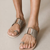 MIM Sandalia plana LOLA SERPIENTE TOPO