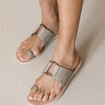 MIM Sandalia plana LOLA SERPIENTE TOPO