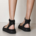 MIM Sandalia plana NELLS NEGRO