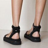 MIM Sandalia plana NELLS NEGRO